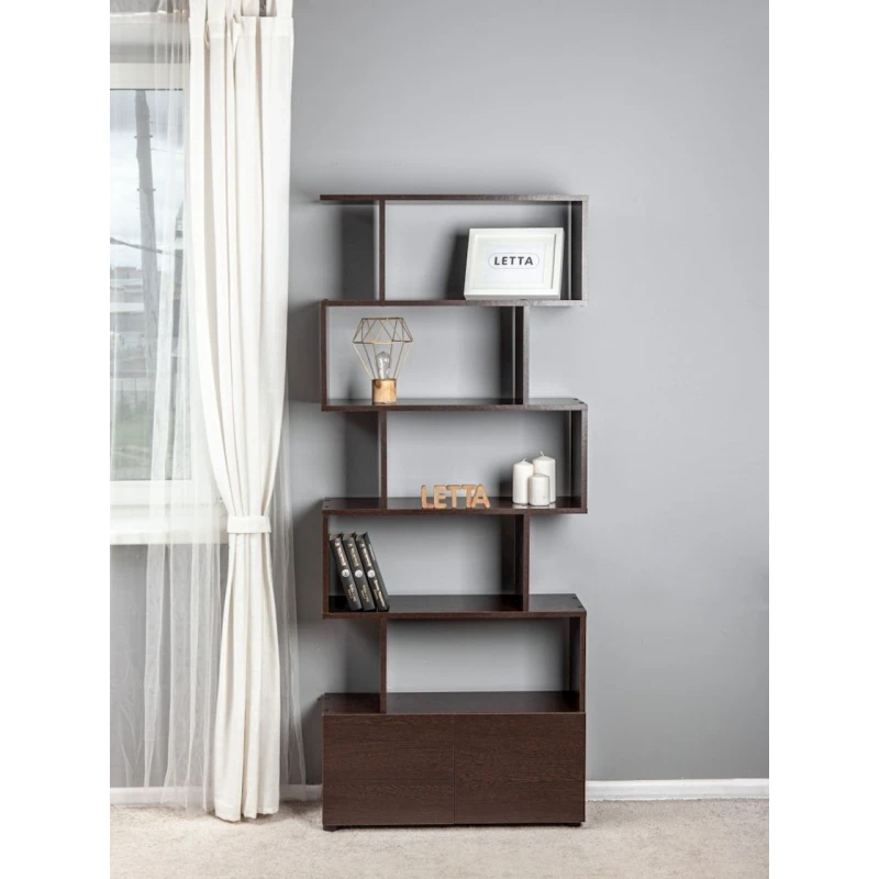 Стеллаж Letta Venge, 176х25х73 см, ЛДСП, коричневый