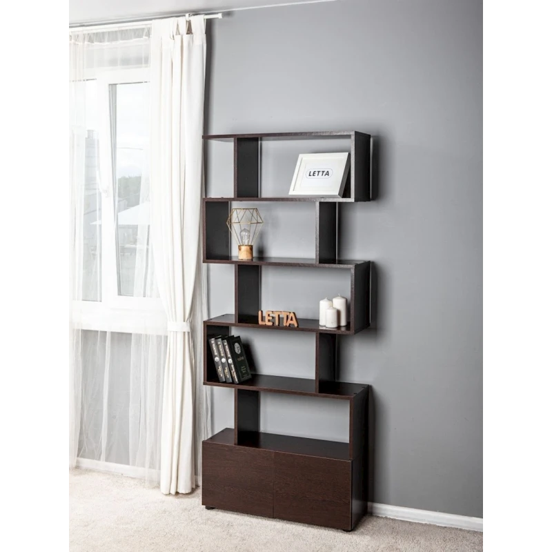 Стеллаж Letta Venge, 176х25х73 см, ЛДСП, коричневый