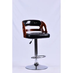 Барный стул ERZ 8018, искусственная кожа/дерево, черный/коричневый, 120 кг Барный стул ERZ 8018, искусственная кожа/дерево, черный/коричневый, 120 кг