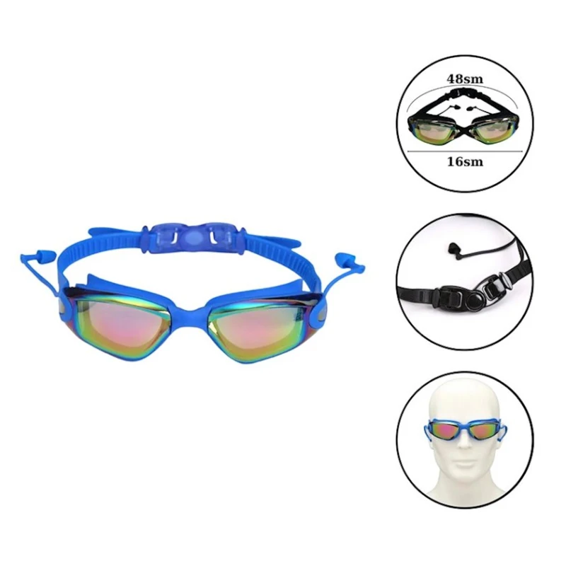 Üzgüçülük üçün eynək 1360 Swallow, hər kəs üçün, mavi