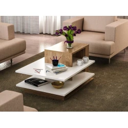 Журнальный стол Art_79, ламинат, белый/светло-коричневый, 50х80х60 см Журнальный стол Art_79, ламинат, белый/светло-коричневый, 50х80х60 см