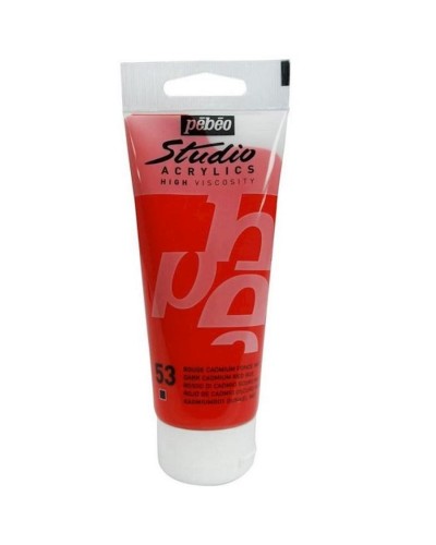 Akril boya Pebeo Studio Acrylics Dark Cadmium Red Hue, kadmiy qırmızı tünd, 100 ml