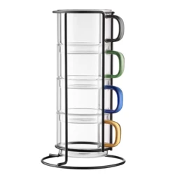 Набор чашек Ardesto, боросиликатное стекло, прозрачная, 350 мл, 4 шт Набор чашек Ardesto, боросиликатное стекло, прозрачная, 350 мл, 4 шт