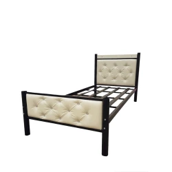 Односпальная кровать EFM-0166, 200х90х25 см, черная/бежевая Односпальная кровать EFM-0166, 200х90х25 см, черная/бежевая