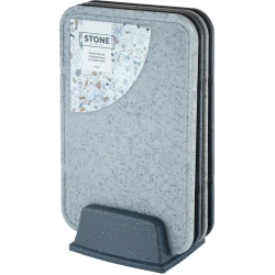Набор разделочных досок Plastic Republic Stone, 4 шт, 34x20 см, пластик, серый Набор разделочных досок Plastic Republic Stone, 4 шт, 34x20 см, пластик, серый