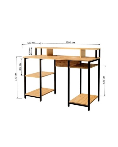 Yazı masası Comp Games Votan, 87х55х120 sm, qəhvəyi
