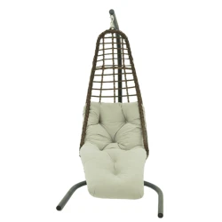 Подвесное кресло MYK03126, алюминий, коричневое/белое, 204x95 см Подвесное кресло MYK03126, алюминий, коричневое/белое, 204x95 см