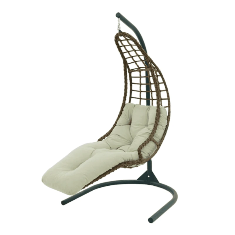 Подвесное кресло MYK03126, алюминий, коричневое/белое, 204x95 см Подвесное кресло MYK03126, алюминий, коричневое/белое, 204x95 см