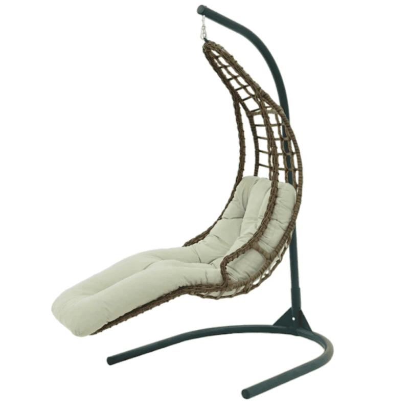 Подвесное кресло MYK03126, алюминий, коричневое/белое, 204x95 см Подвесное кресло MYK03126, алюминий, коричневое/белое, 204x95 см