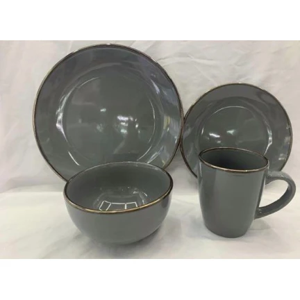 Набор тарелок 8292-39, керамика, серый, на 4 персоны