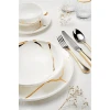 Сервиз обеденный Leggno Chester Premium, 24 предмета, 6 персон, костяной фарфор, белый/золотистый Сервиз обеденный Leggno Chester Premium, 24 предмета, 6 персон, костяной фарфор, белый/золотистый