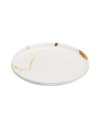 Nahar dəsti Leggno Chester Premium, 24 parça, 6 nəfərlik, sümük farfor, ağ/qızılı