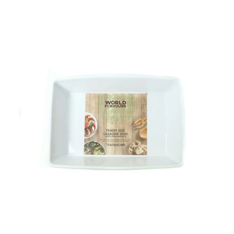 Lazanya qabı Hom-me, keramika/qranit, 33x23 sm, ağ