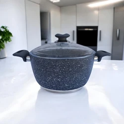 Кастрюля Gallery Home GH-000112, 22 см, гранит/алюминий, черный