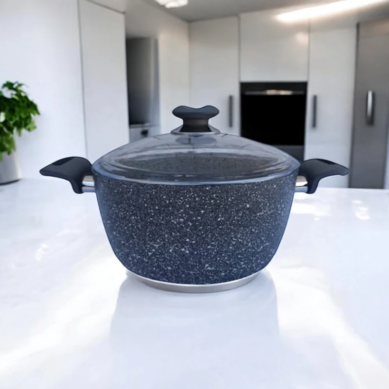 Кастрюля Gallery Home GH-000112, 22 см, гранит/алюминий, черный