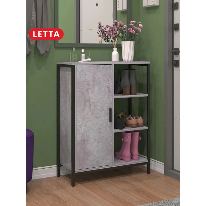 Tumba 3563_LETNEWTumbaHalfBet, LDSP, boz, 91x30x70 sm