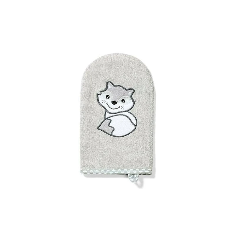 Рукавица для купания Babyono Белочка, серая Рукавица для купания Babyono Белочка, серая