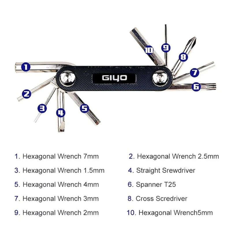 Набор инструментов для велосипеда, черный