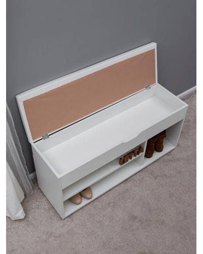Ayaqqabı üçün tumba Letta, 105х32х51 sm, LDSP, ağ