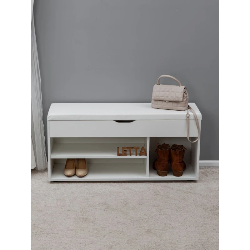 Тумба для обуви Letta, 105х32х51 см, ЛДСП, белая