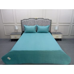 Örtük və yastıq üzü dəsti Pima Cotton ET-1503, 230x250/50x70 sm, ikinəfərlik, firuzəyi