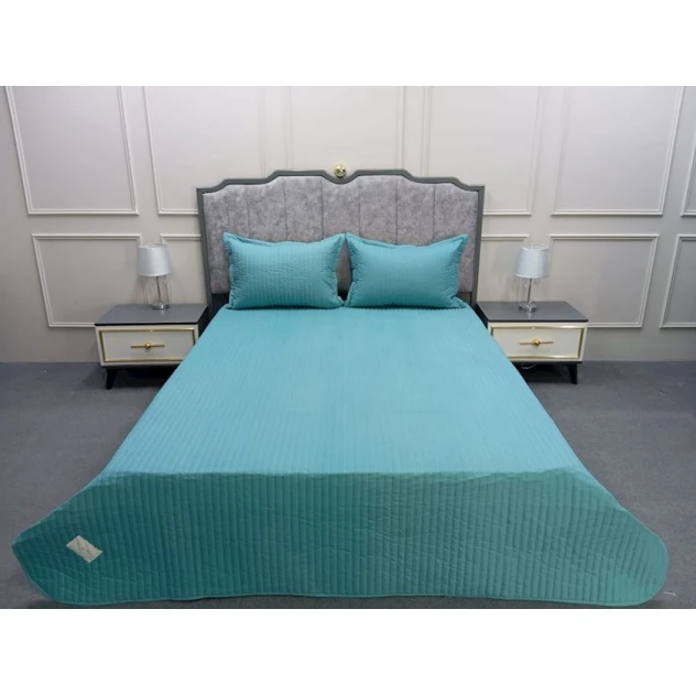 Örtük və yastıq üzü dəsti Pima Cotton ET-1503, 230x250/50x70 sm, ikinəfərlik, firuzəyi