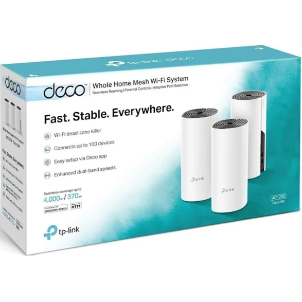 Wi-Fi router TP-Link Deco E4 AC1200 3-pack, ağ Wi-Fi router TP-Link Deco E4 AC1200 3-pack, ağ