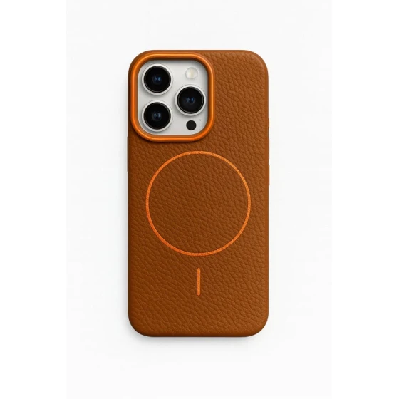 Çexol Euroacs Apple iPhone 14 Pro üçün Orange-Brown
