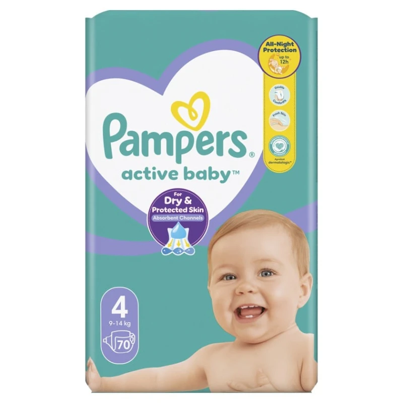Детские подгузники Pampers Active Baby 4 9-14 кг 70 шт Детские подгузники Pampers Active Baby 4 9-14 кг 70 шт