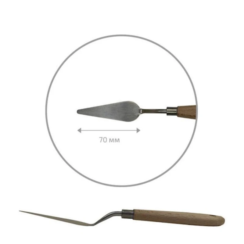 Мастихин Rosa Studio 11911, нержавеющая сталь/дерево, капля, 7 см