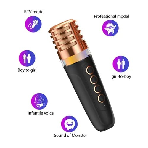 Микрофон-караоке, портативная колонка MADEL A6 black Микрофон-караоке, портативная колонка MADEL A6 black