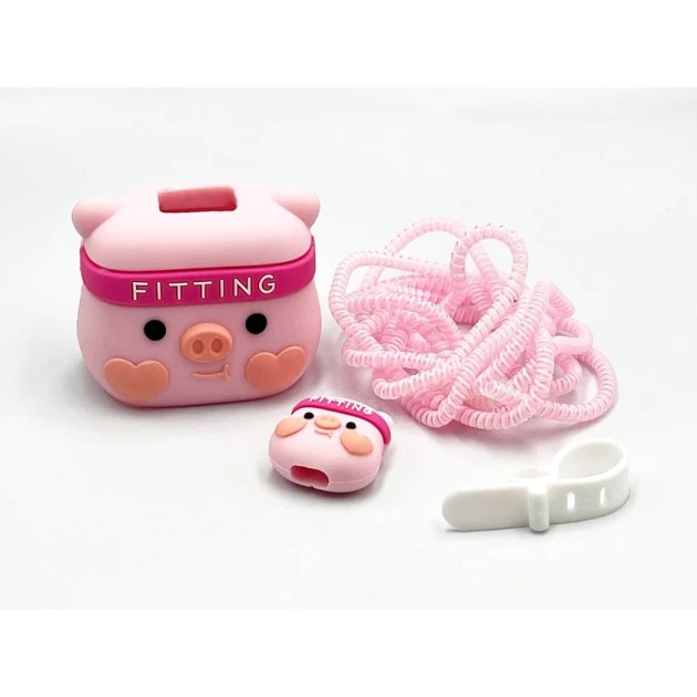 Şarj cihazı üçün çexol Donuz, silikon, çəhrayı Şarj cihazı üçün çexol Donuz, silikon, çəhrayı