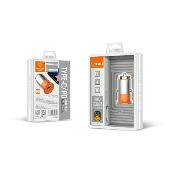 Зарядное устройство автомобильное LDNIO C61C Orange Зарядное устройство автомобильное LDNIO C61C Orange