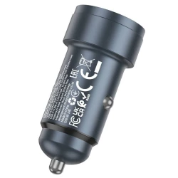 Avtomobil enerji toplama cihazı Hoco Z57A USB + USB-C PD30W+QC3.0 Black Avtomobil enerji toplama cihazı Hoco Z57A USB + USB-C PD30W+QC3.0 Black