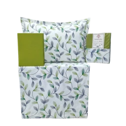 Комплект постельного белья Trend Cotton TK-TC-002, односпальный, хлопок, белый/зеленый/синий