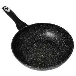 Сковородка Frauzen FR-8095, 27 см, гранит, с крышкой, черный