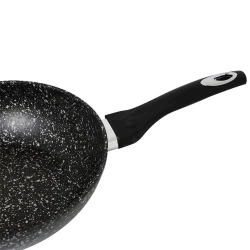 Сковородка Frauzen FR-8095, 27 см, гранит, с крышкой, черный