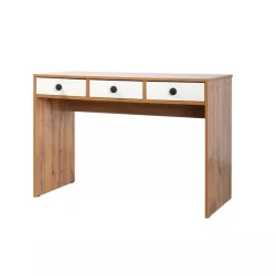 Письменный стол Neoletta, ЛДСП, 75х50х110 см, с ящиками, коричневый/белый