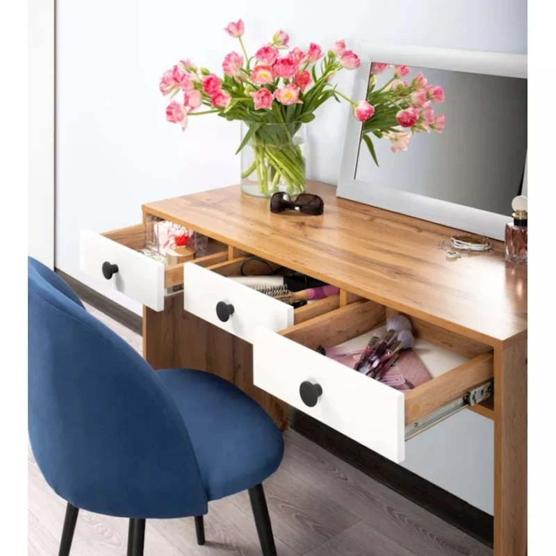 Письменный стол Neoletta, ЛДСП, 75х50х110 см, с ящиками, коричневый/белый