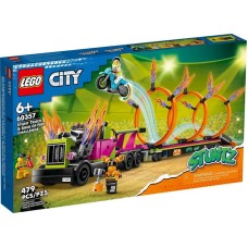 Konstruktor LEGO City Stuntz Stunt Truck & Ring of Fire Challenge 60357, 6+ yaş, 479 hissə