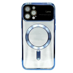Чехол Auto Focus Magsafe для Apple iPhone 12 Pro Max Transparent Blue