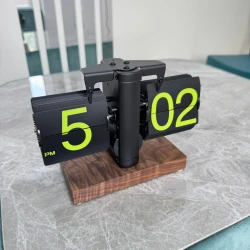 Masaüstü saat Retro Flip qara korpus