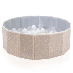 Детский сухой бассейн BabyJem, 83х30 см, 12+ месяцев, бежевый c шариками 100 шт