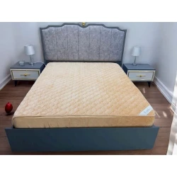 Наматрасник защитный Narlı 000690, двуспальный, велюр, желтый, 160x200 см