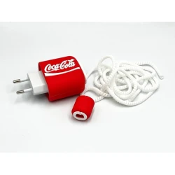 Şarj cihazı üçün çexol Coca-Cola, silikon, qırmızı