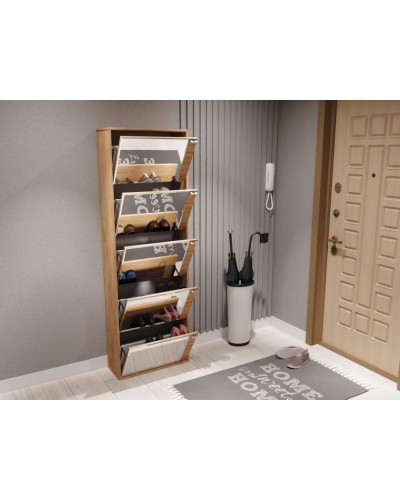 Ayaqqabı üçün tumba Art Mebel 80, laminat, qəhvəyi, 130x40x30 sm