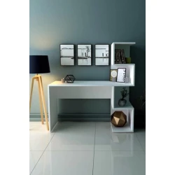 Письменный стол ev_12116190, ламинат, белый, 130x50x136 см