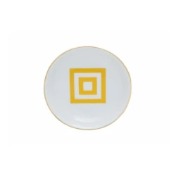 Миска Porland Morocco Desen4, фарфор, белая/желтая, 10 см