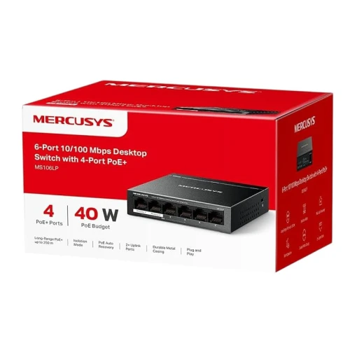 Коммутатор Mercusys PoE switch MS106LP