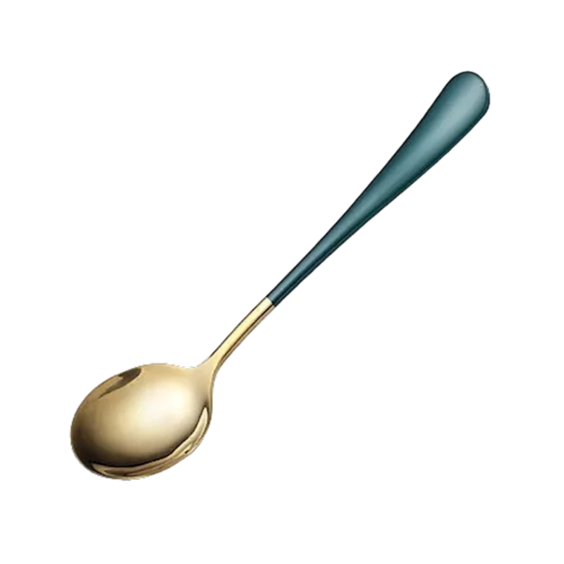 Ложка Miniso Light Luxury, 16.2 см x 4.5x 0.2 см, золотистый/зеленый Ложка Miniso Light Luxury, 16.2 см x 4.5x 0.2 см, золотистый/зеленый